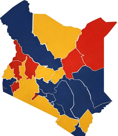 Map of Kenya showing Afrikan Moran Marketing's eight regional coverage zones